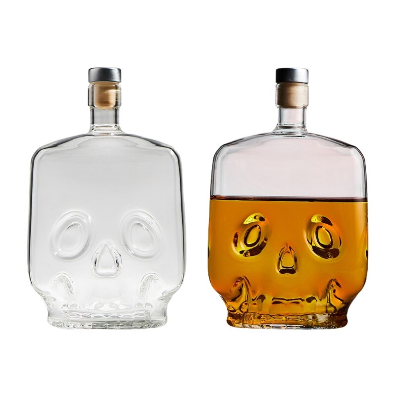 Décanteur à Whisky En Verre Soufflé à La Main Design Crâne Dragon - Carafe Vintage Pour Spiritueux, Collection Ou Décoration Bar