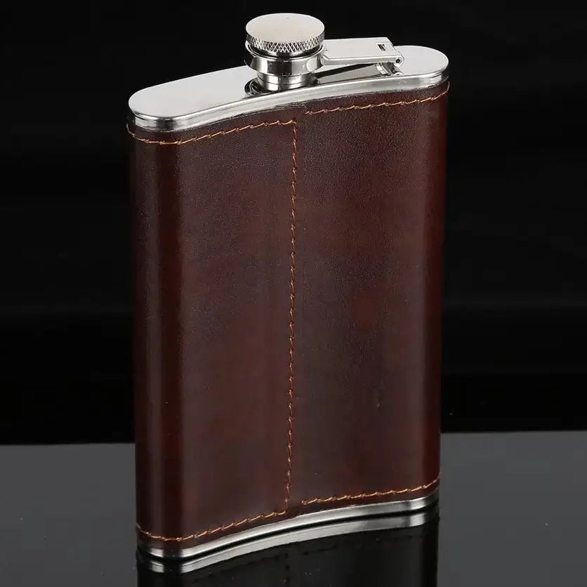 Flasque à Whisky 1 Oz En Acier Inoxydable 304 - Porte-clés Intégré - Bouchon Anti-fuite - Parfaite Pour Randonnée, Camping - Cadeau Homme